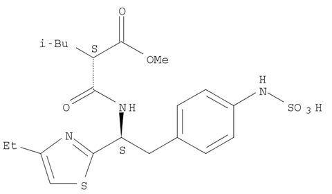 Pentanoic acid, 2-[[[(1S)-1-(4-ethyl-2-thiazolyl)-2-[4-(sulfoamino)phenyl]ethyl]amino]carbonyl]-4-methyl-, 1-methyl ester, (2S)-